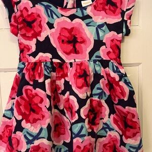 Floral Pink and Blue Kids Dress